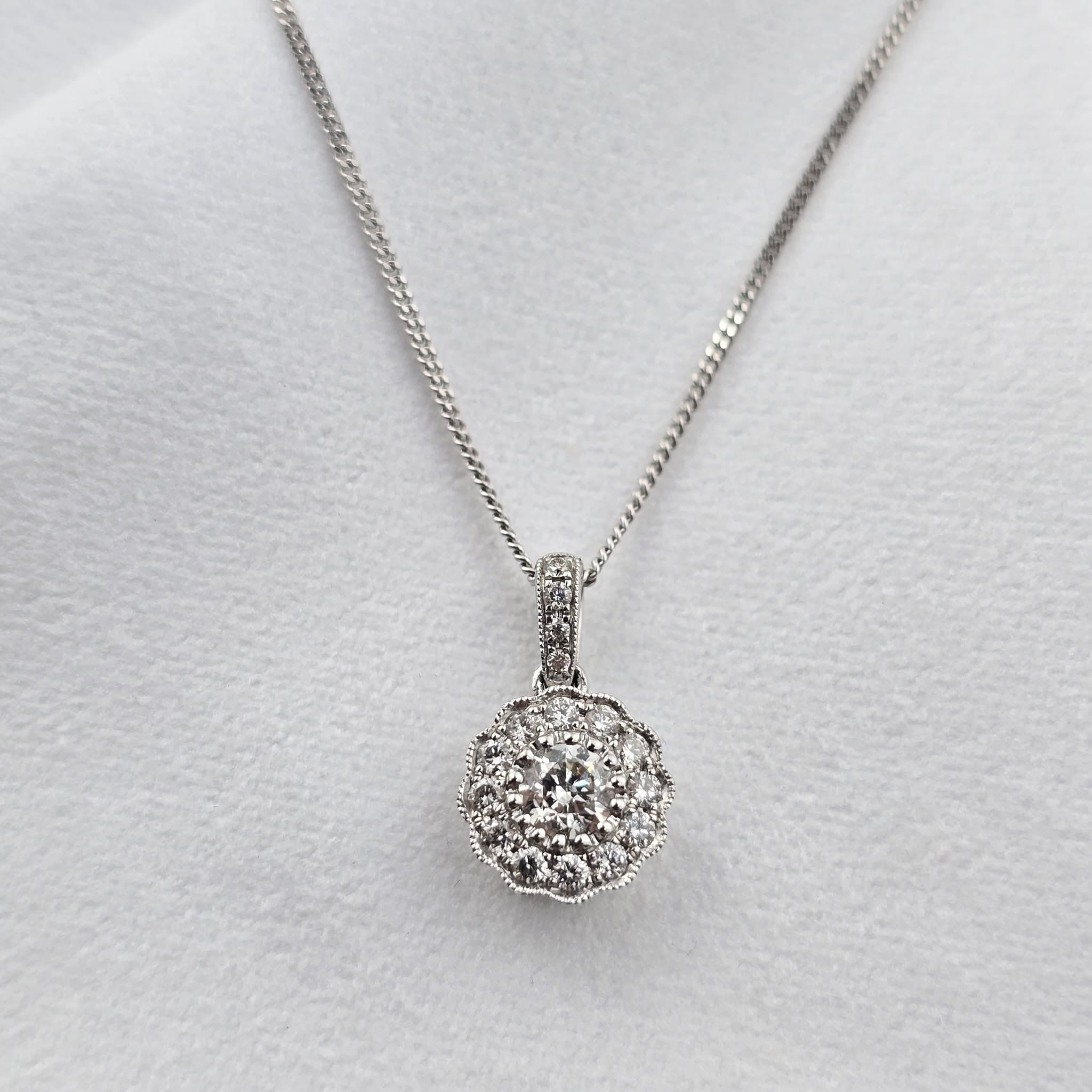 Vintage Cluster Diamond Pendant