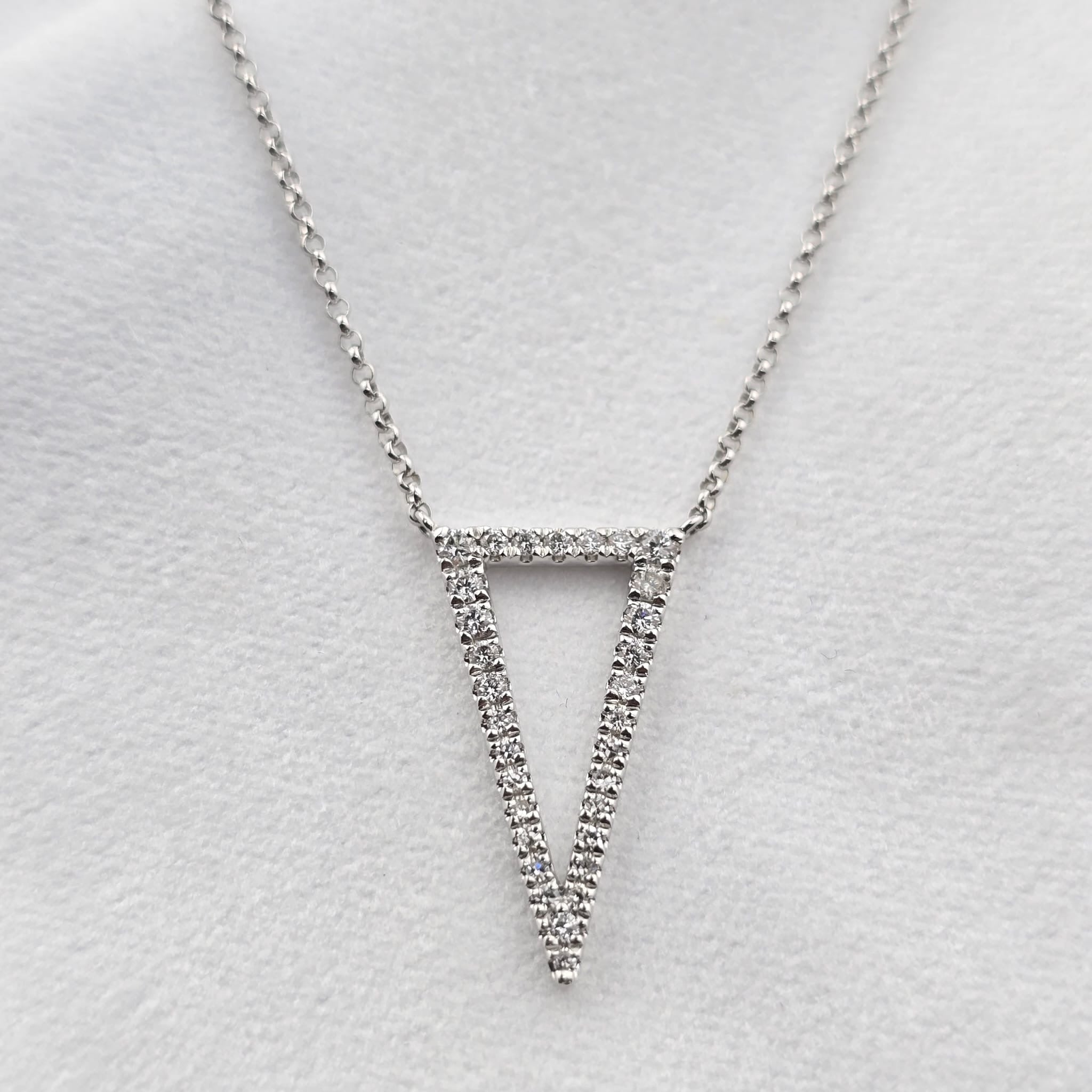 Open Triangle Diamond Pendant