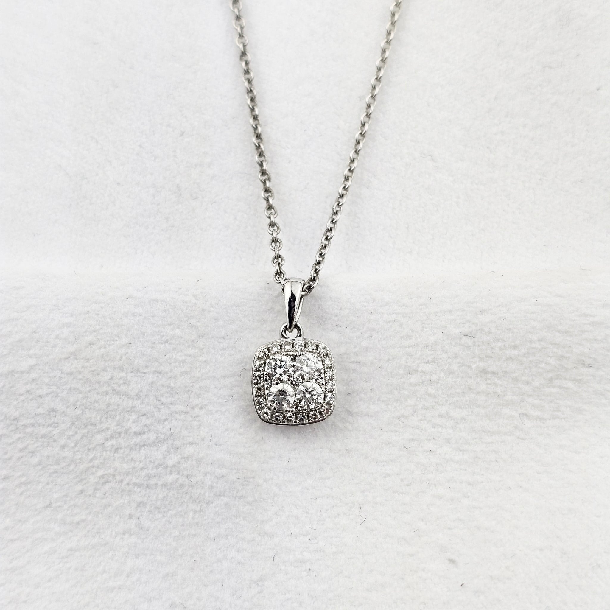 Cushion Diamond Cluster Pendant