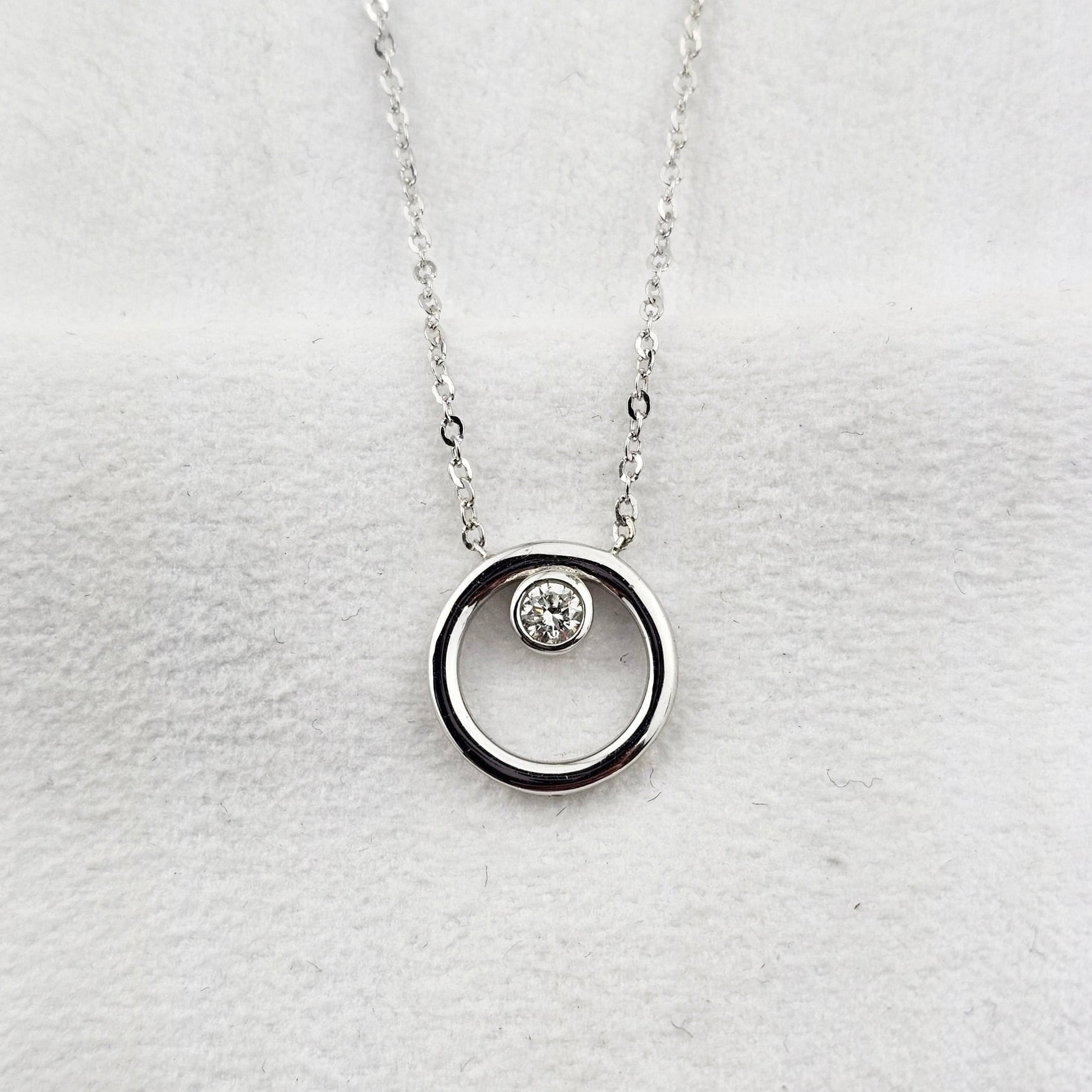 Floating Diamond Circle Pendant