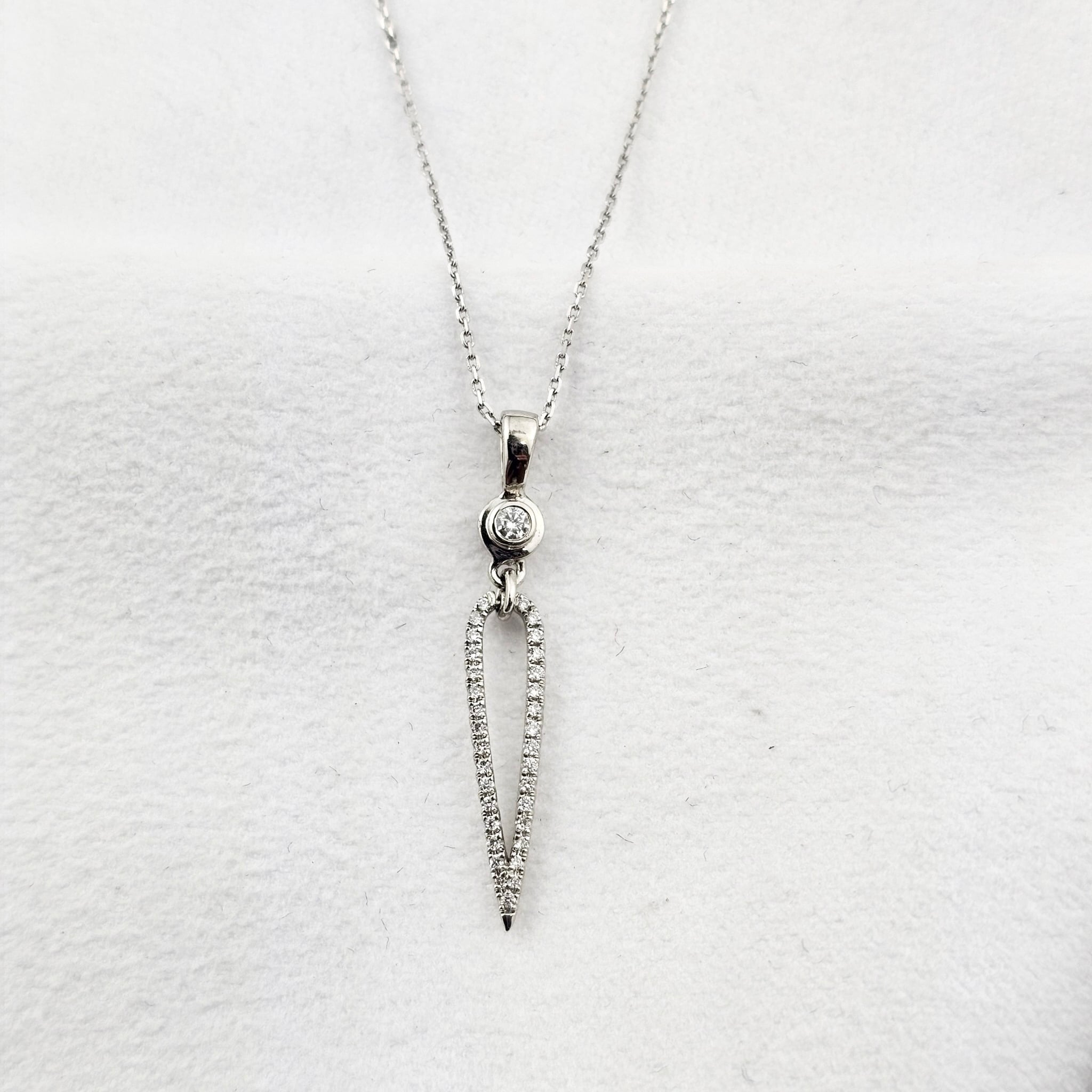 Elongated Diamond Pear Drop Pendant