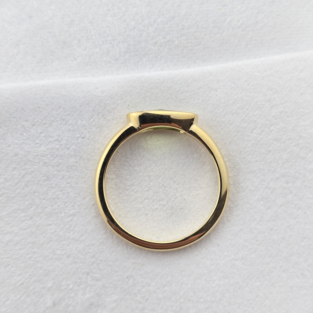 Oval Peridot Rubover Set Dress Ring