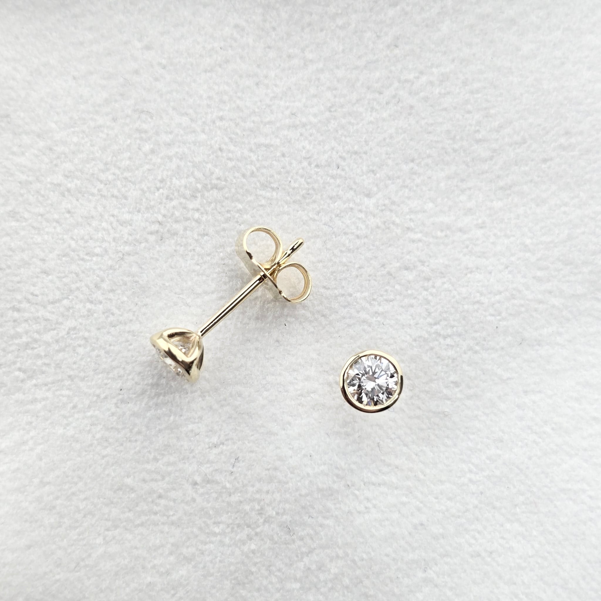 Round Diamond Rubover Earrings