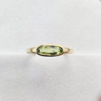 Oval Peridot Rubover Set Dress Ring