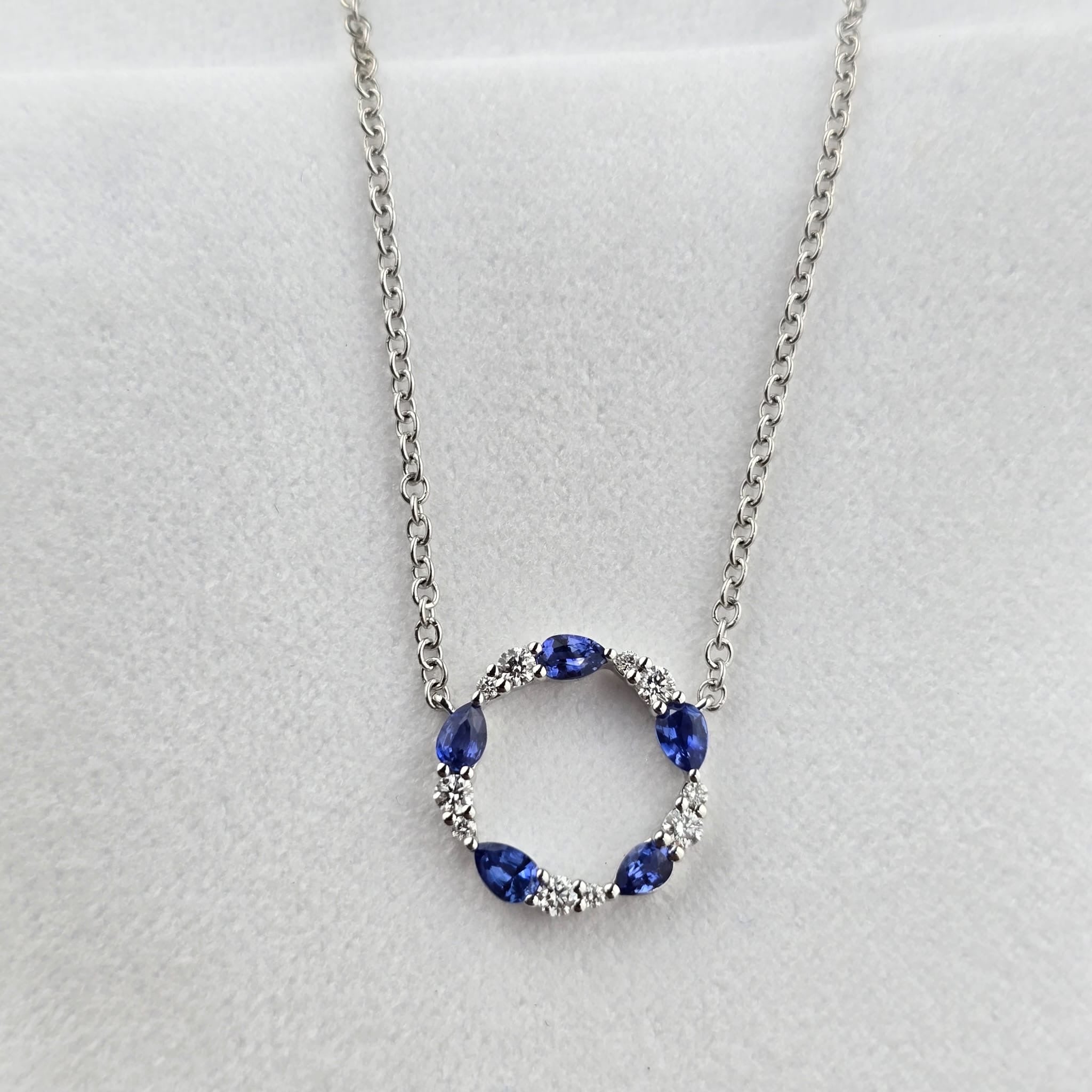 Sapphire and Diamond Circle Pendant