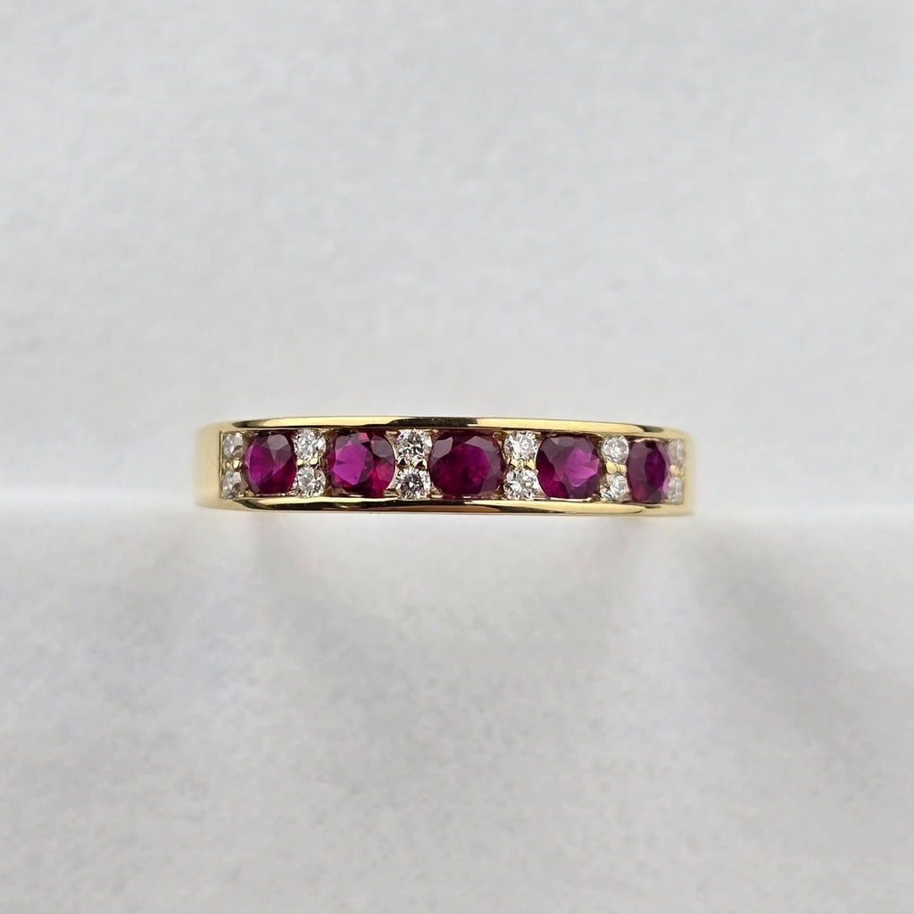 Ruby and Diamond Channel Set Band