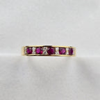 Ruby and Diamond Channel Set Band