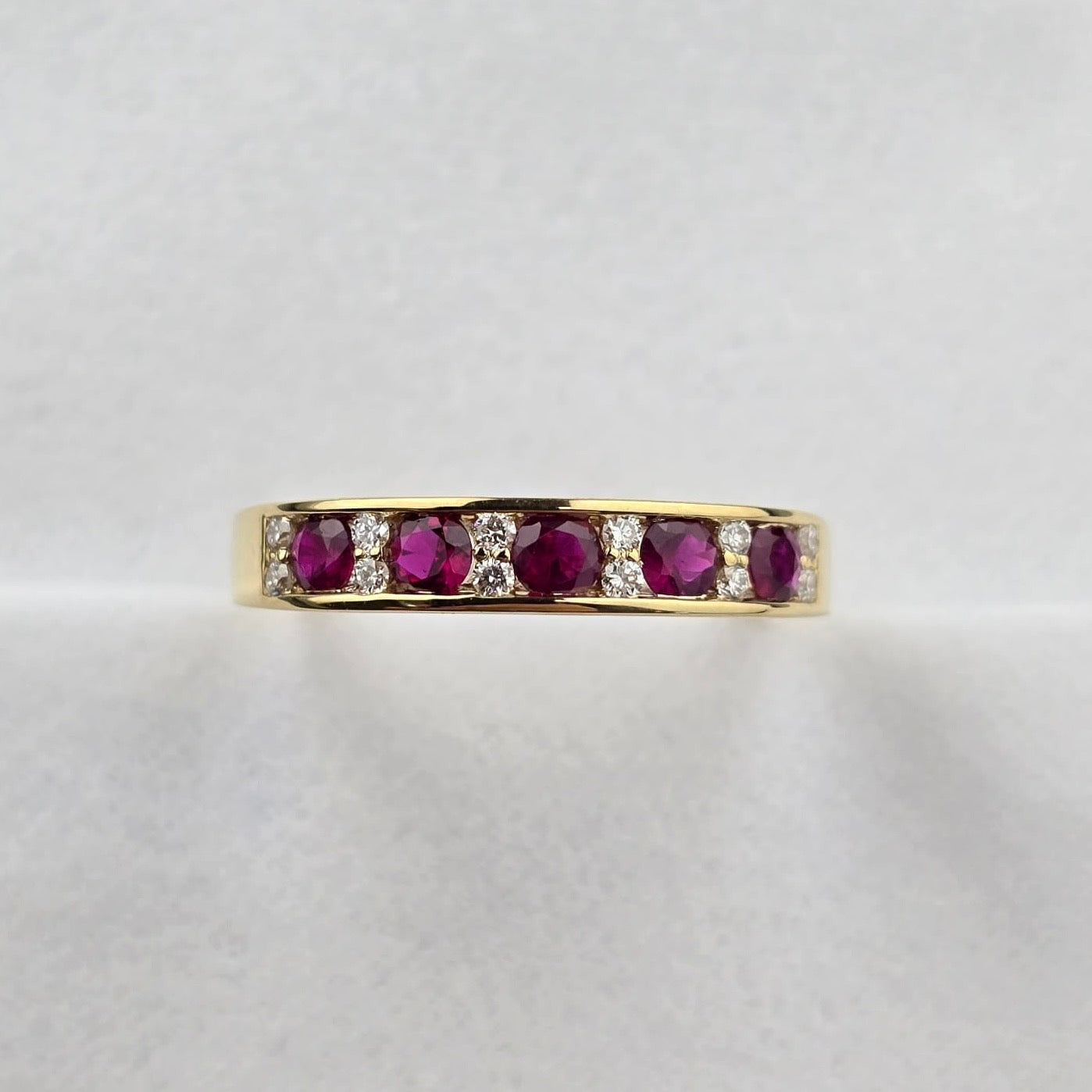 Ruby and Diamond Channel Set Band