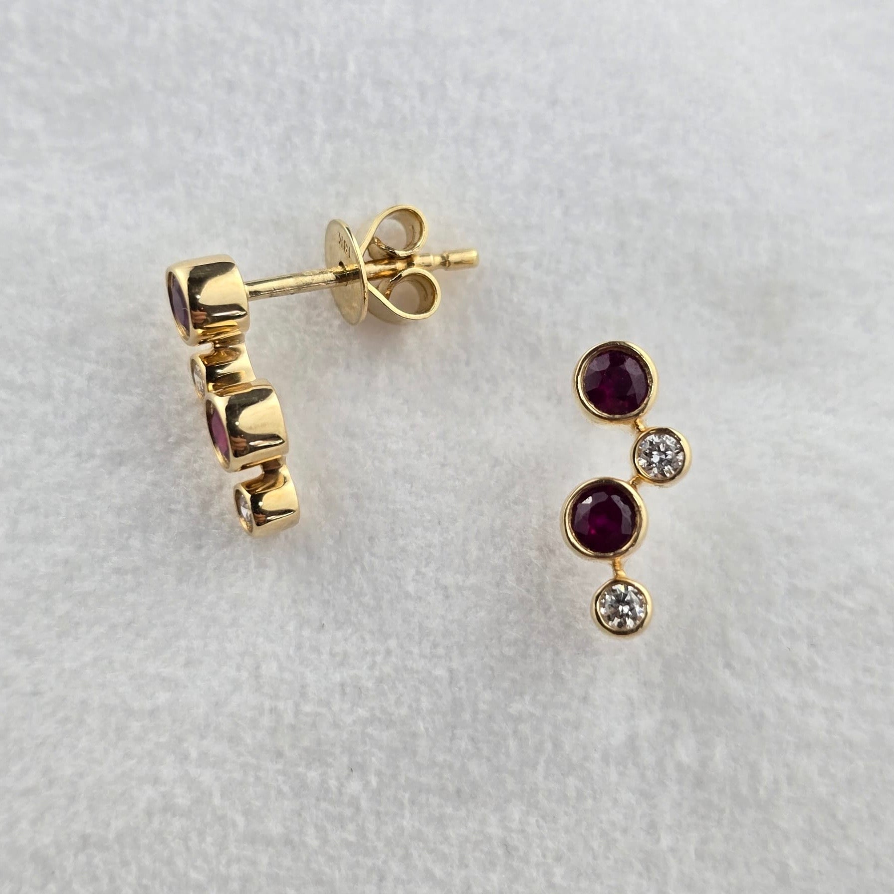 Ruby and Diamond Bubble Earrings