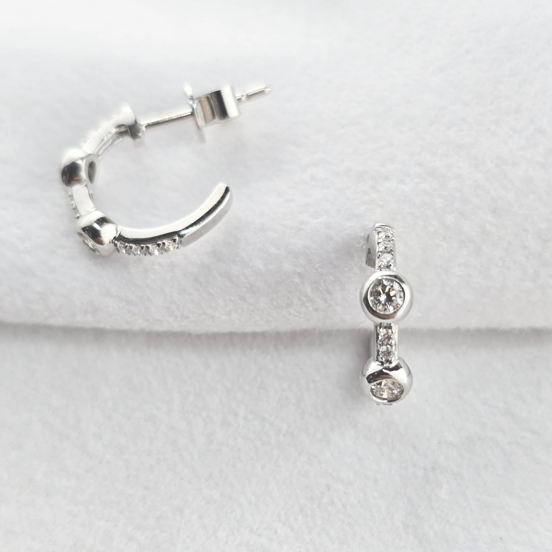 Diamond Bubble Half Hoop Earring