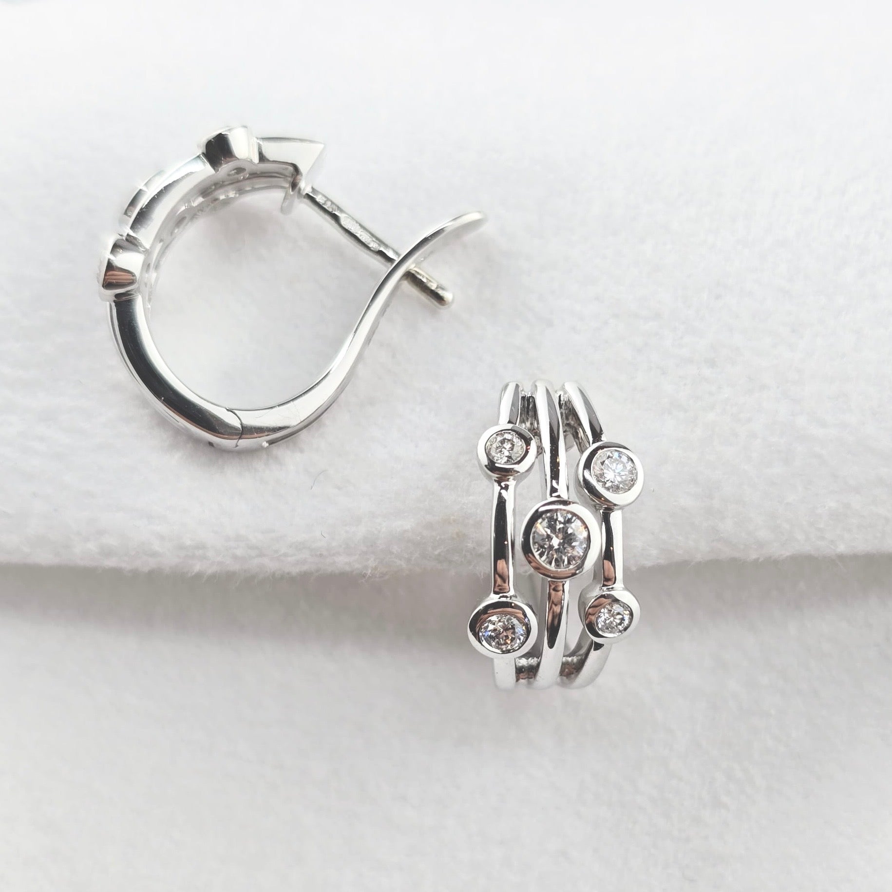 Multi Strand Diamond Bubble Hoop Earrings