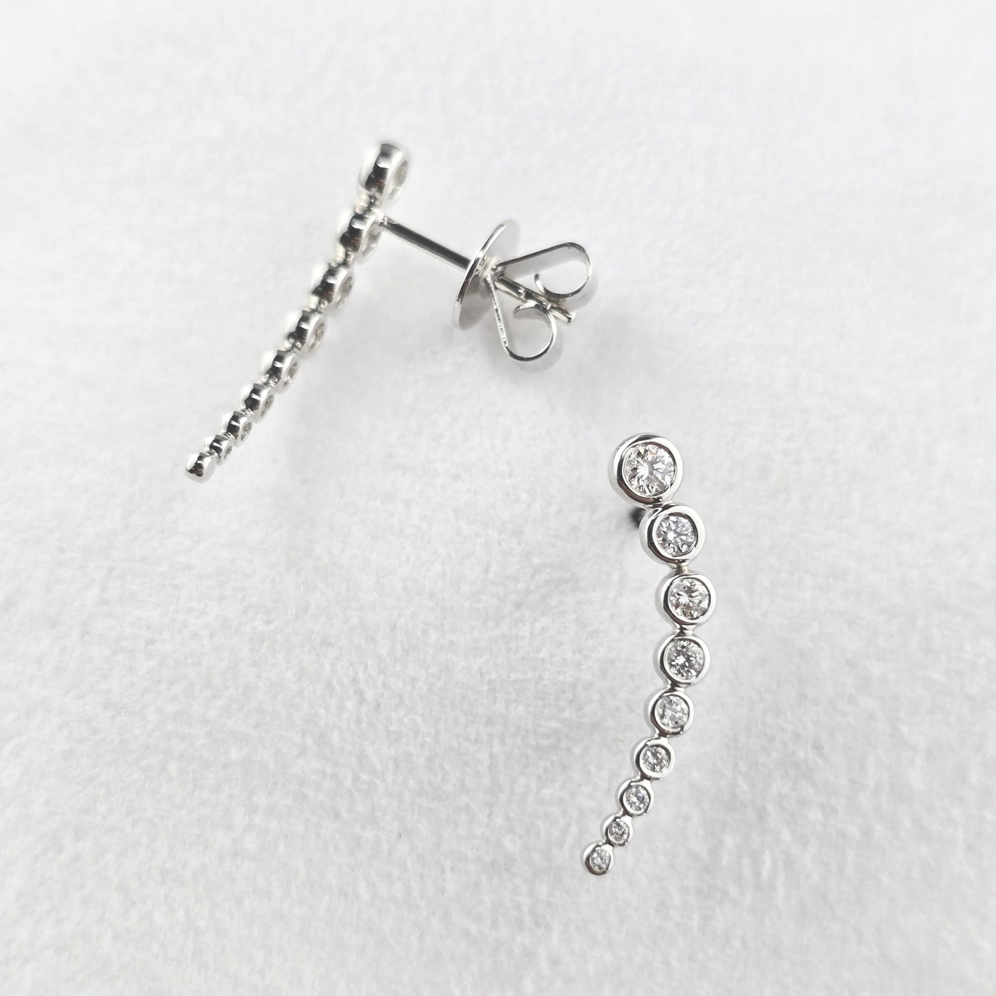 Curved Diamond Bubble Earrings