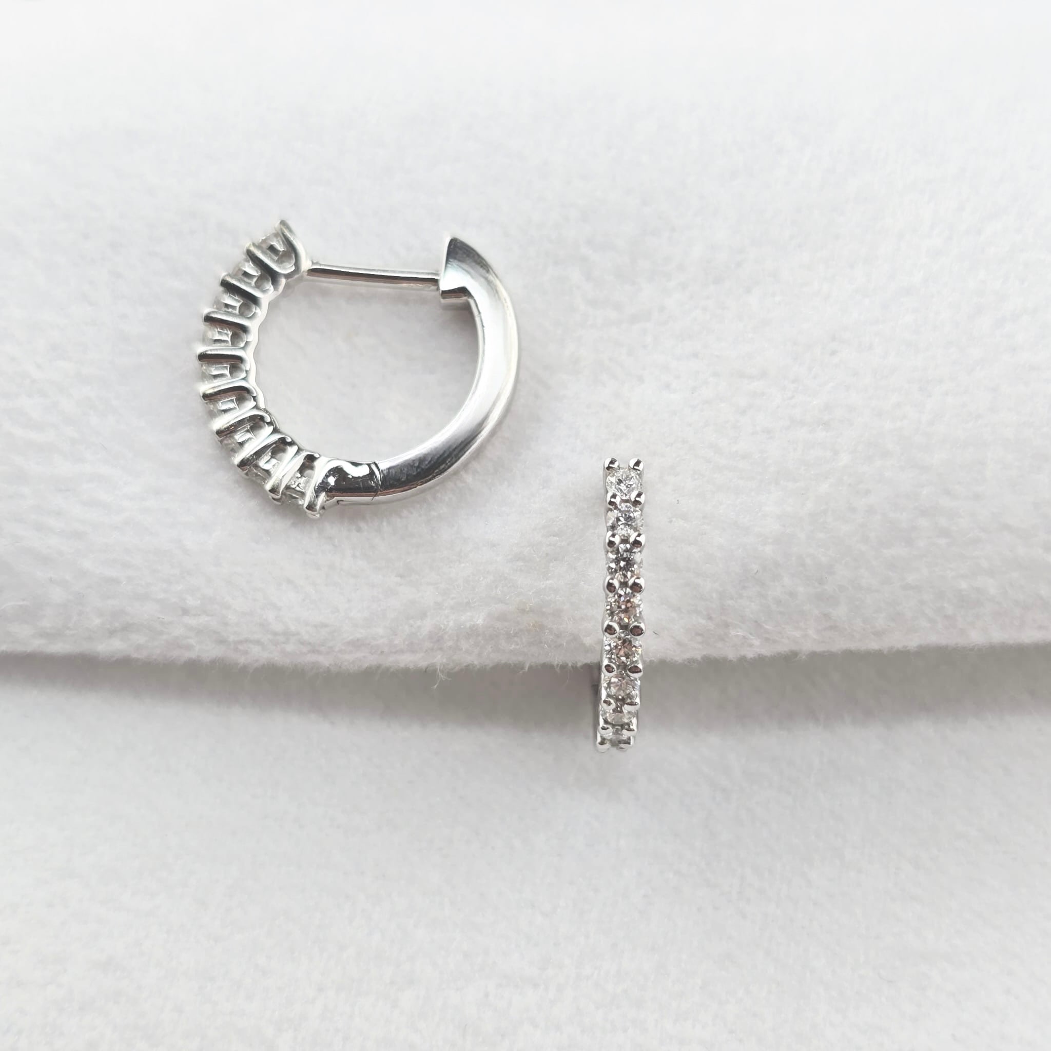 Claw Set Diamond Hoop Earrings