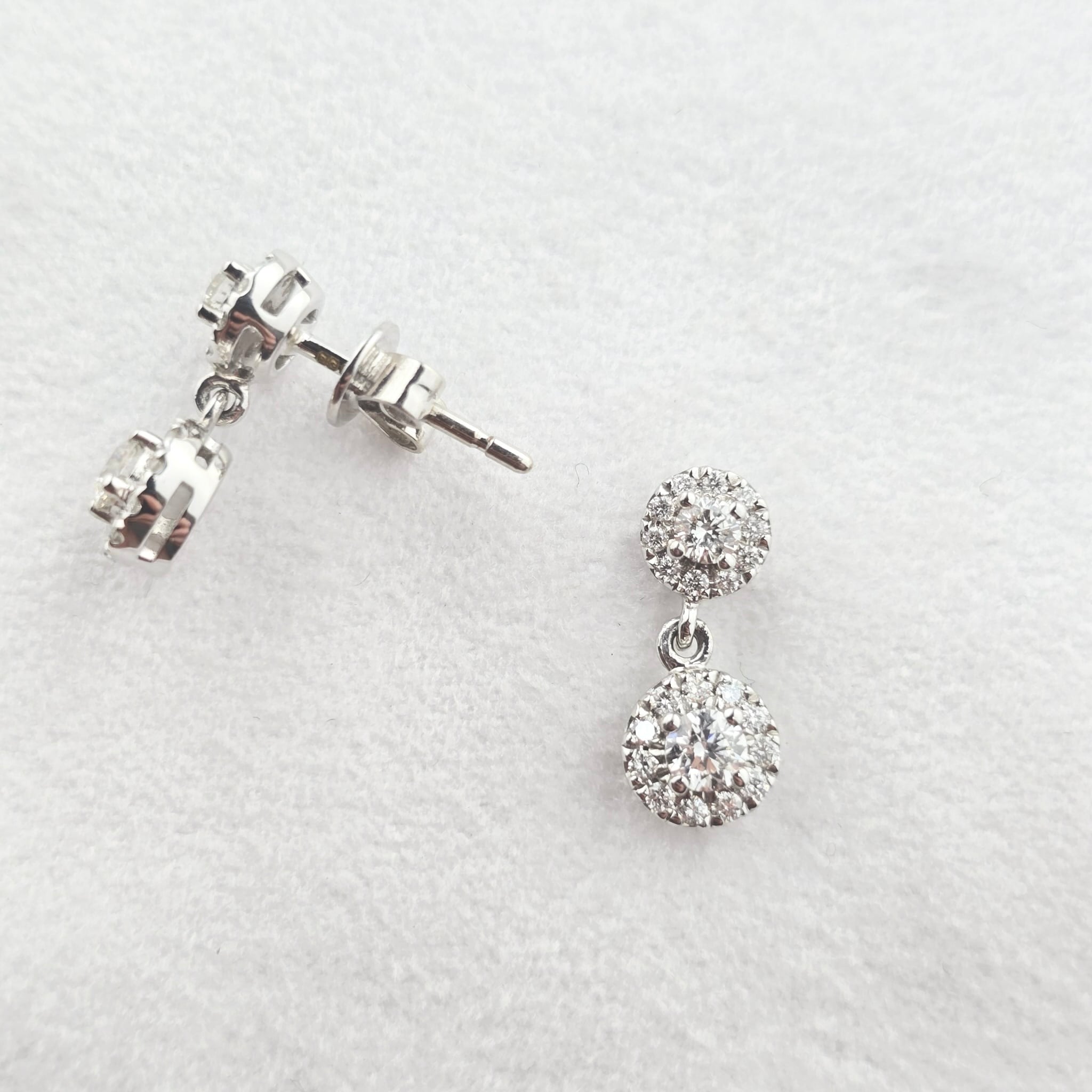 Round Diamond Cluster Earrings