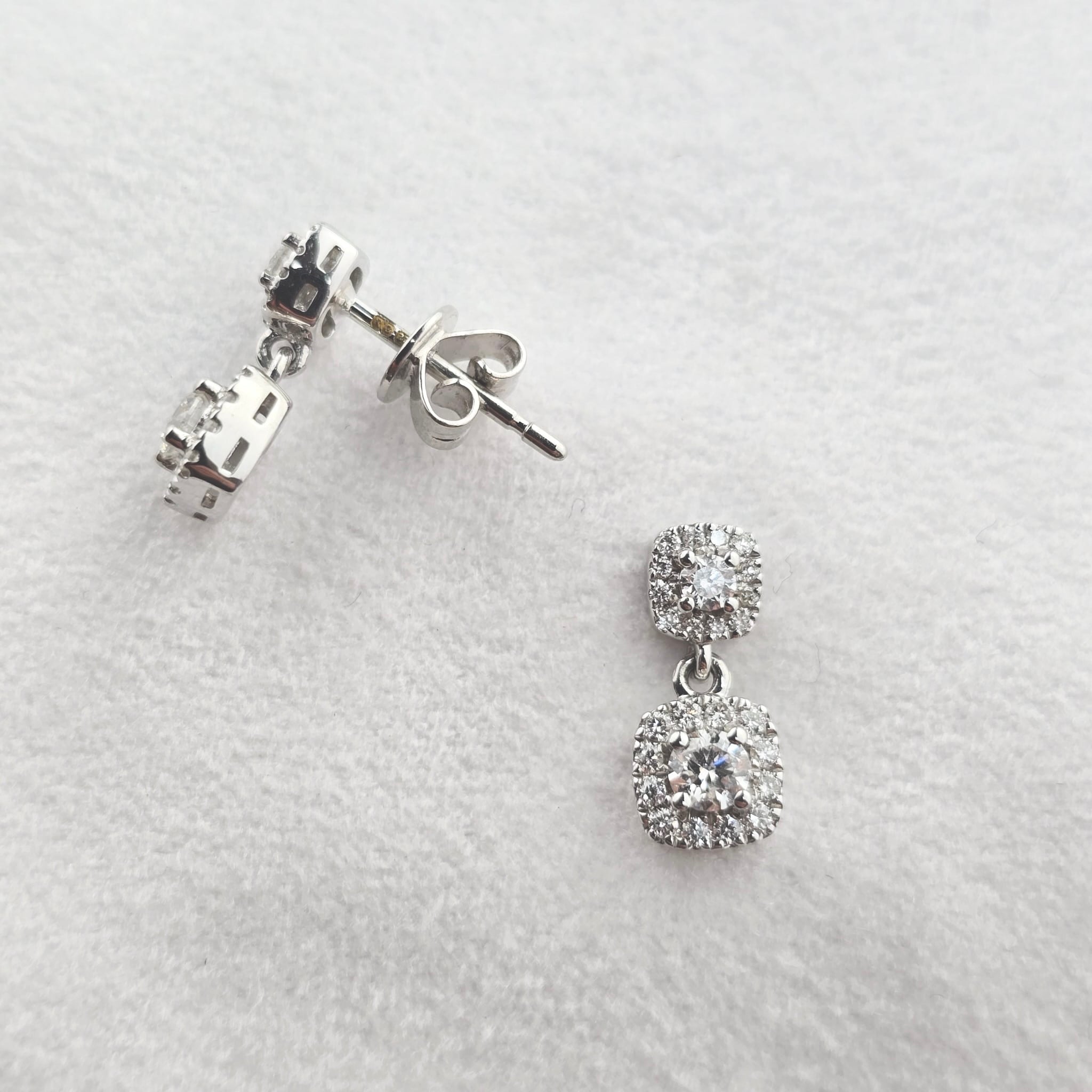 Diamond Cluster Drop Earrings