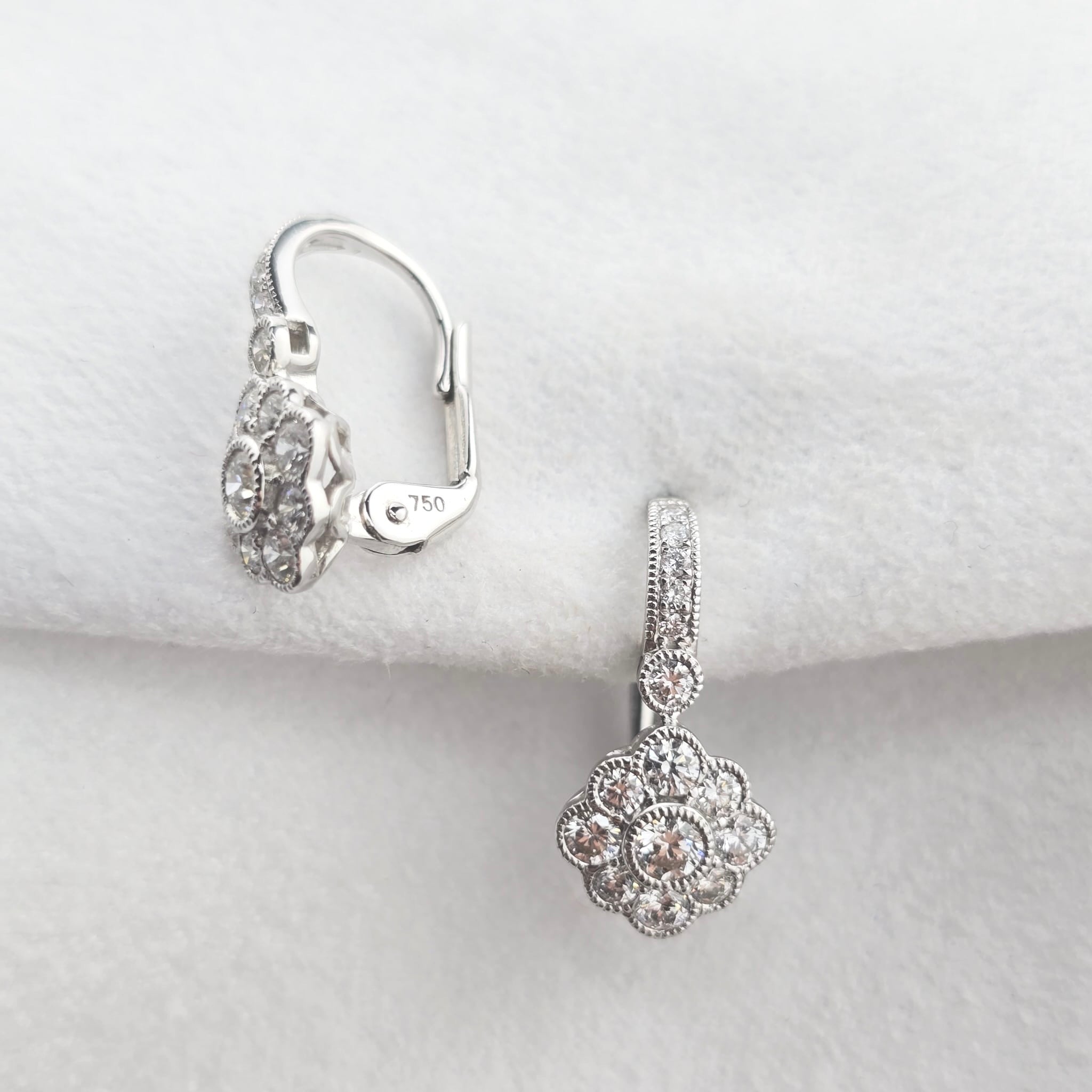 Vintage Diamond Hoop Earrings
