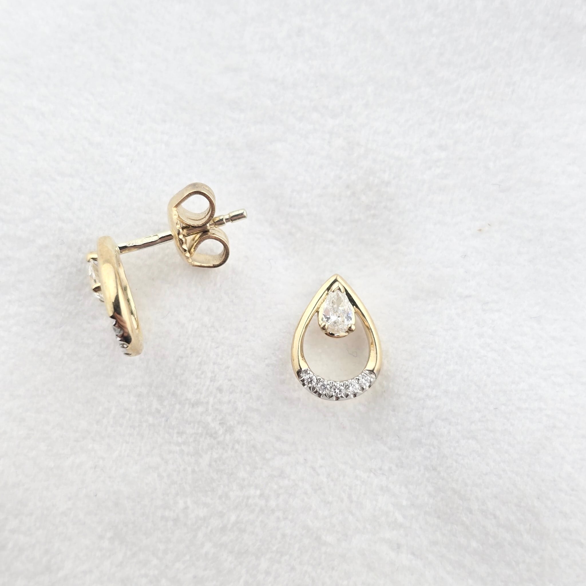 Open Pear Diamond Earrings
