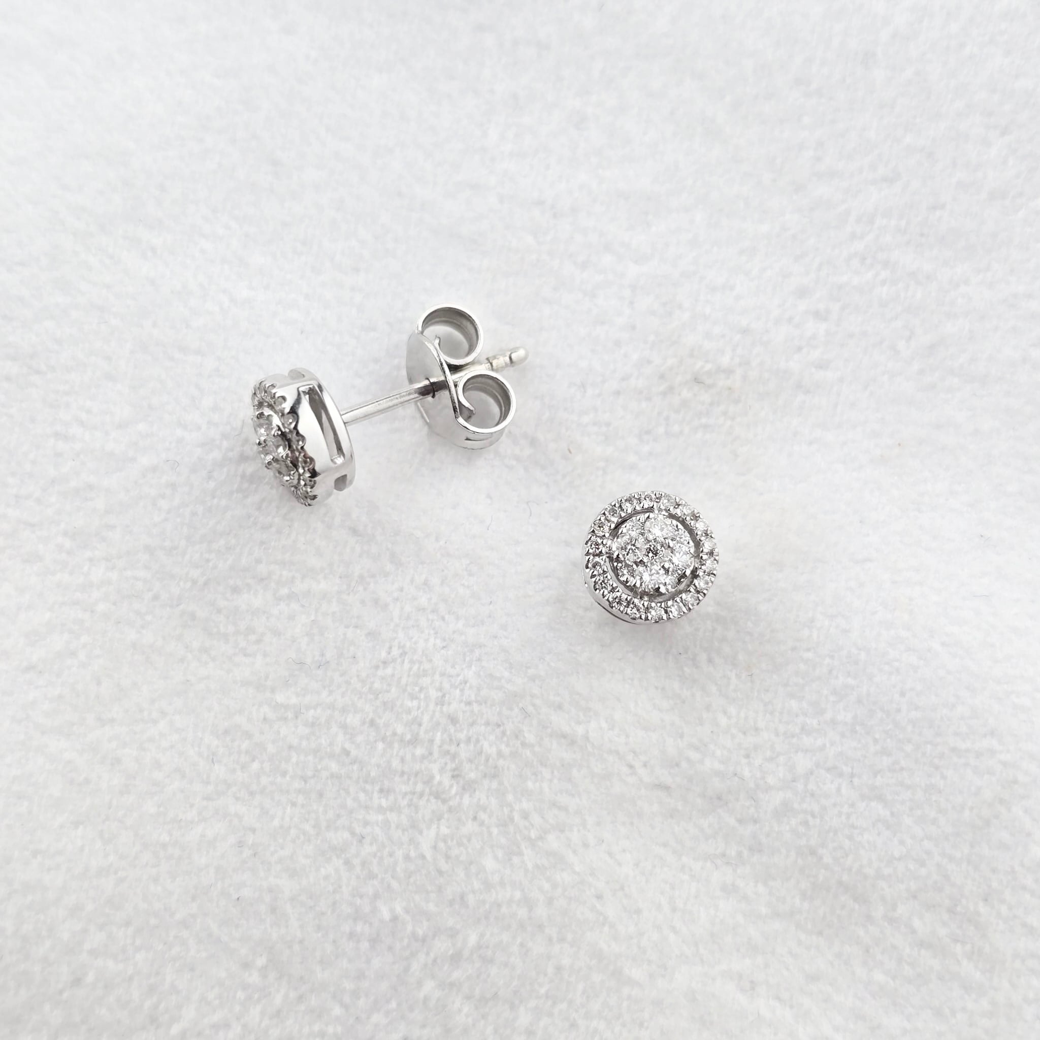 Diamond Pave Set Halo Studs