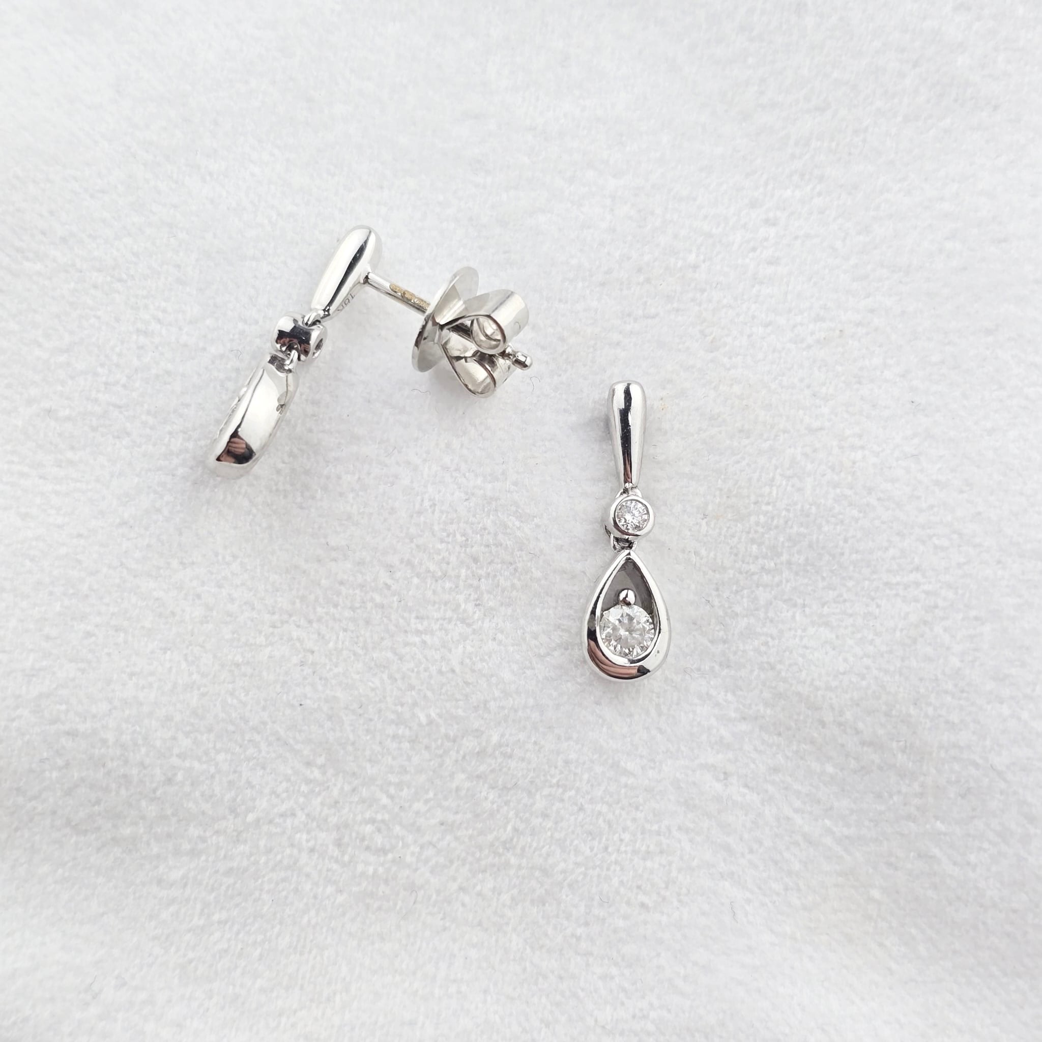 Open Teardrop Diamond Earrings