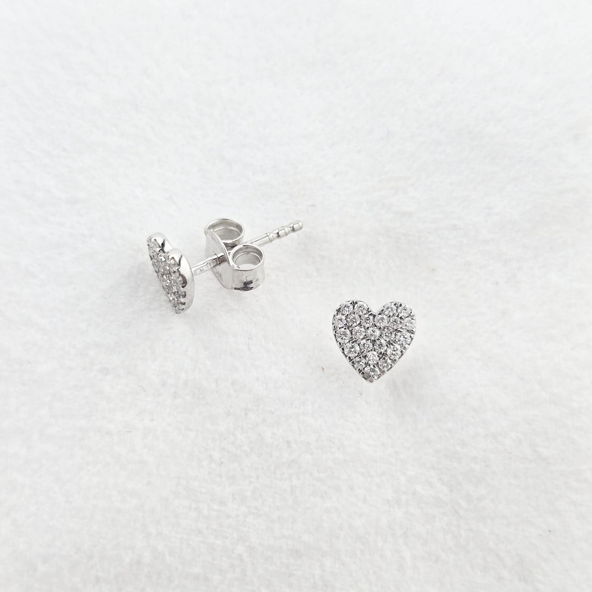 Diamond Heart Studs