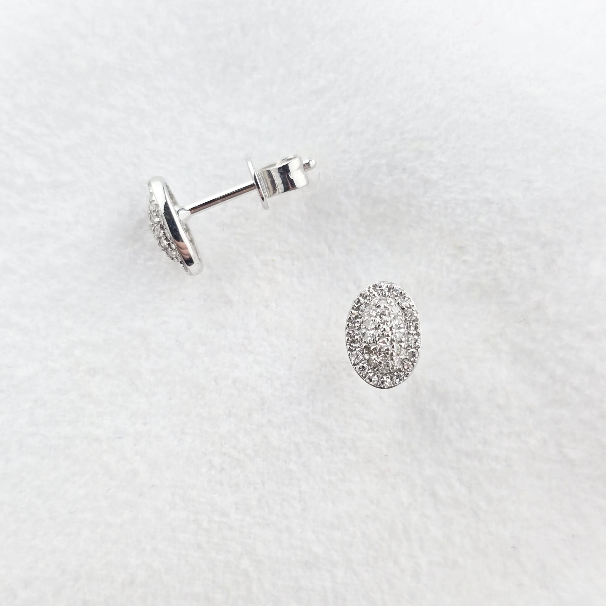 Oval Pave Diamond Earrings