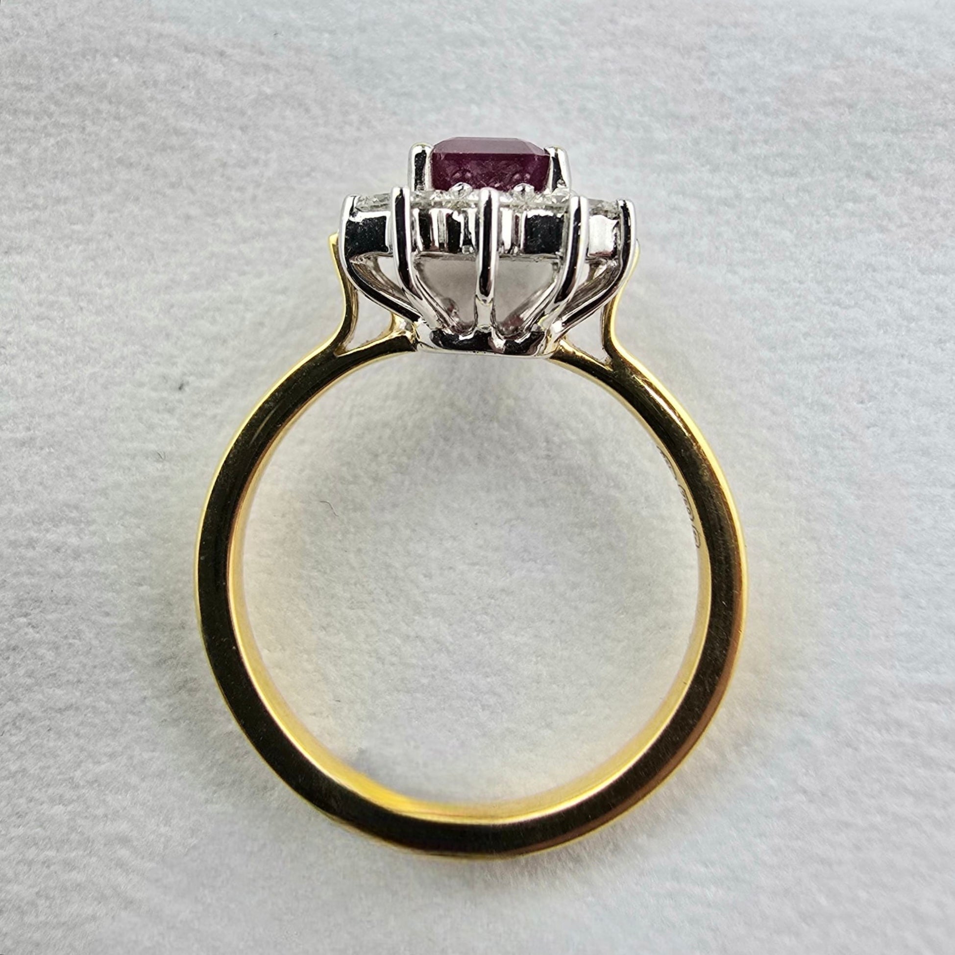 Emerald Ruby and Diamond Cluster Ring