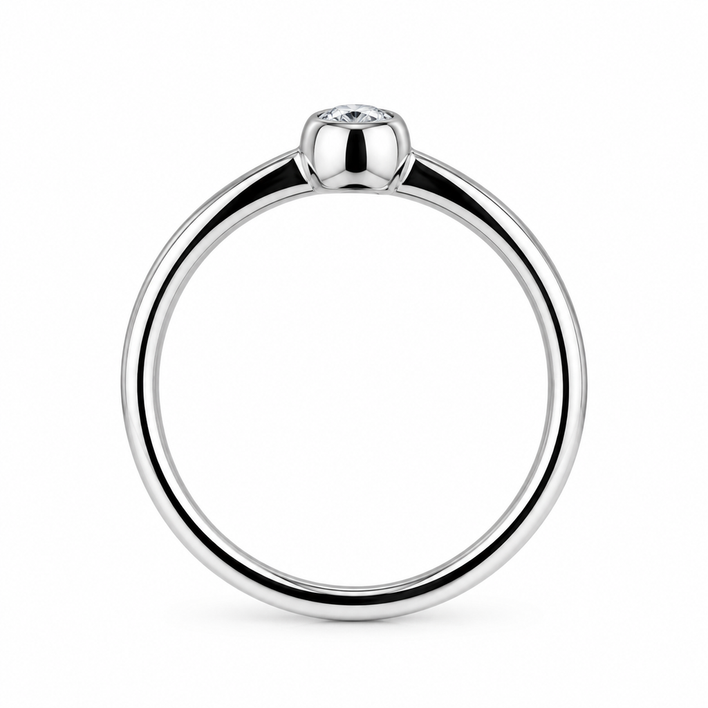 Solitaire Diamond Rubover Ring