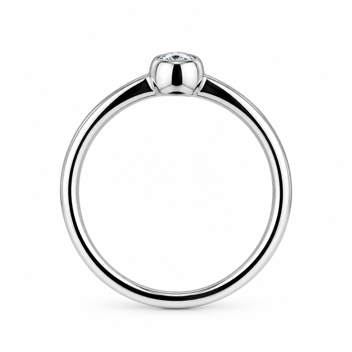 Solitaire Diamond Rubover Ring