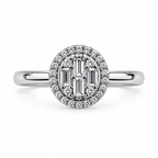 Mixed Cut Diamond Cluster Ring