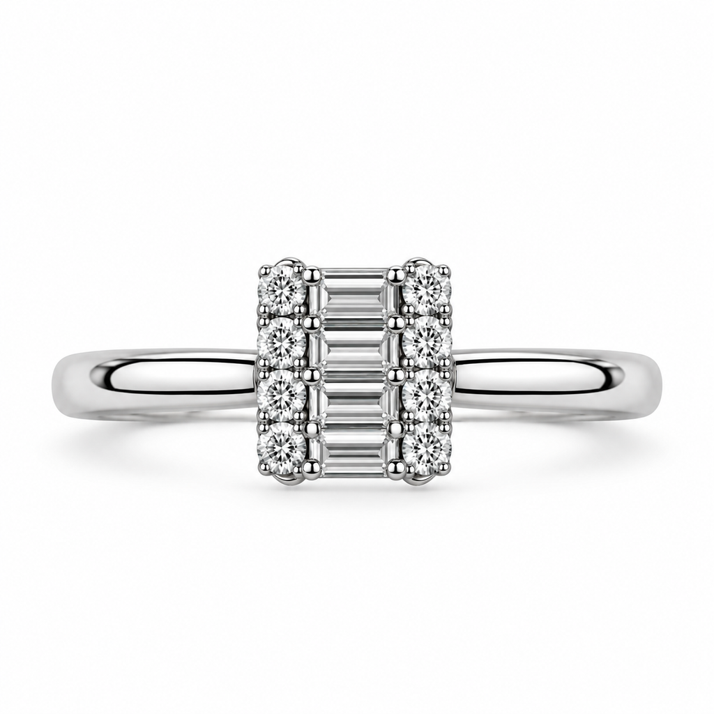 Mixed Cut Diamond Cluster Ring