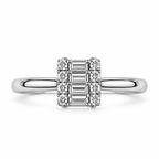Mixed Cut Diamond Cluster Ring