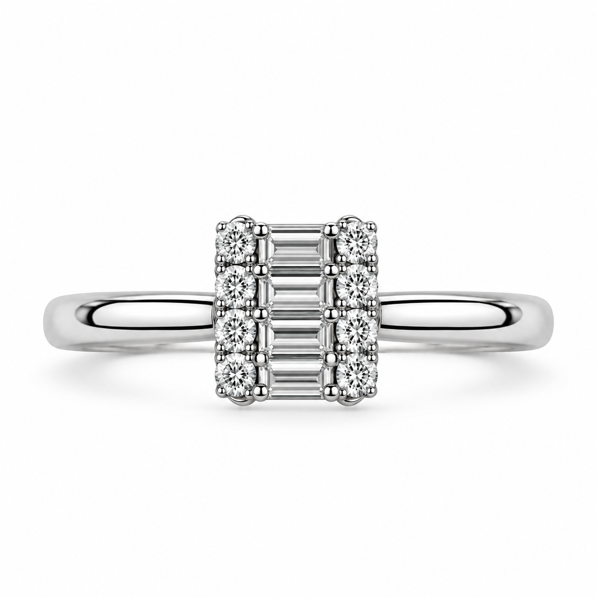 Mixed Cut Diamond Cluster Ring