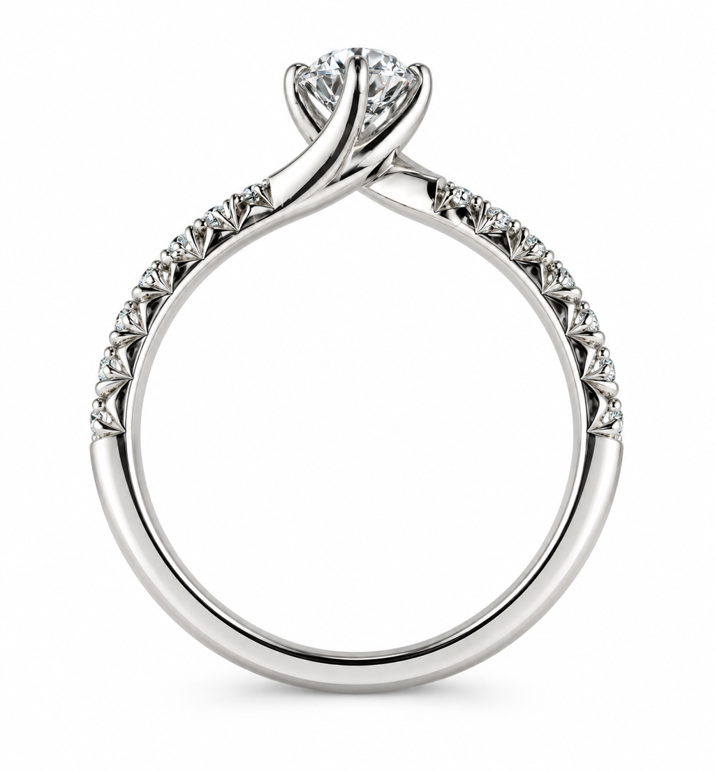 Round Diamond Twist Ring