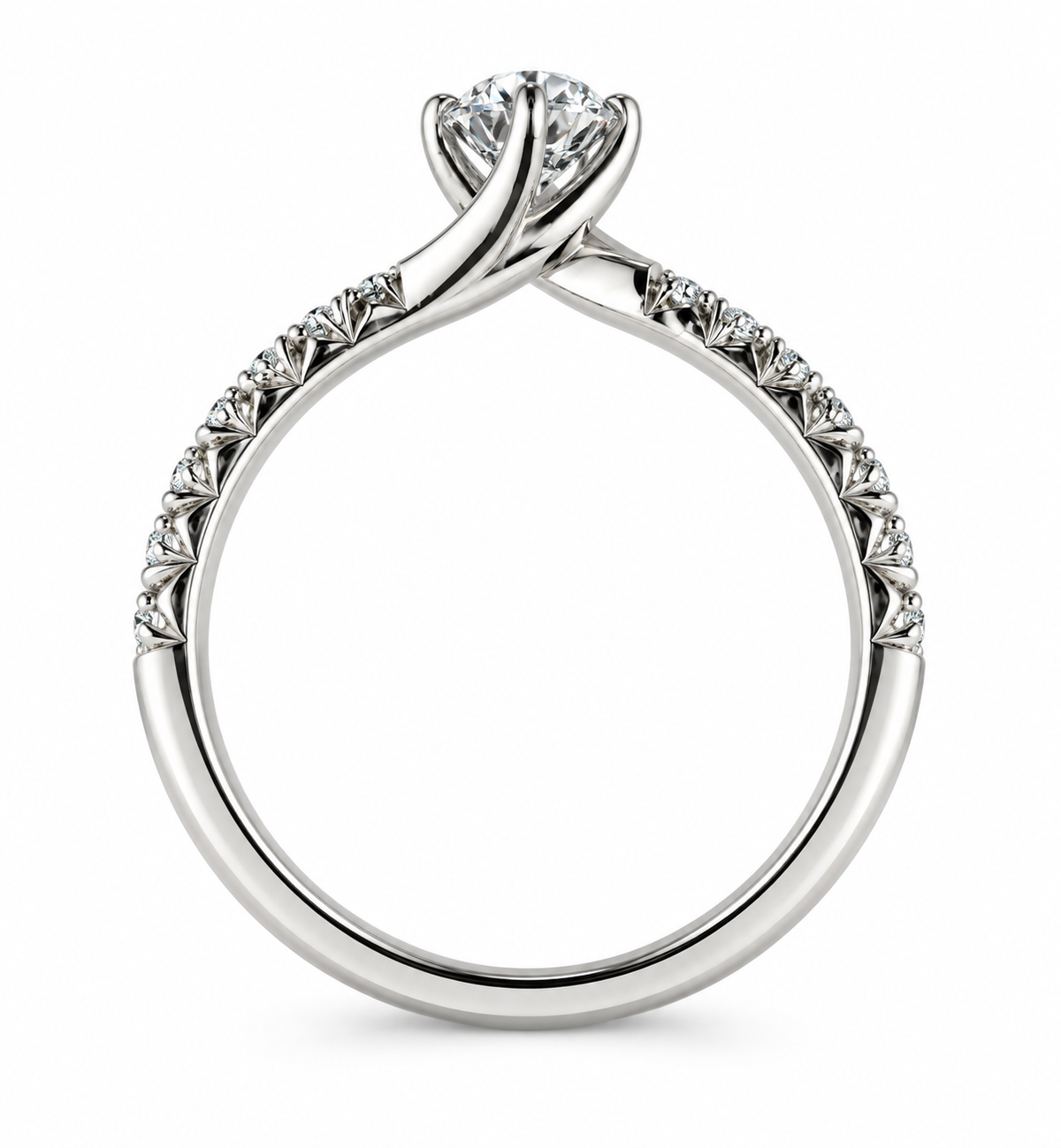 Round Diamond Twist Ring