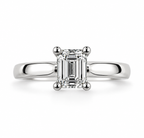 Emerald Diamond Solitaire Ring