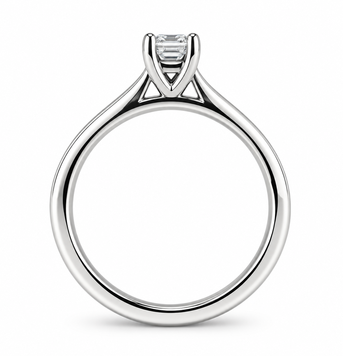 Emerald Diamond Solitaire Ring