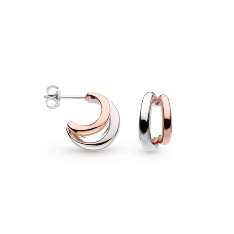 Bevel Cirque Link Blush Twin Hoop Earrings