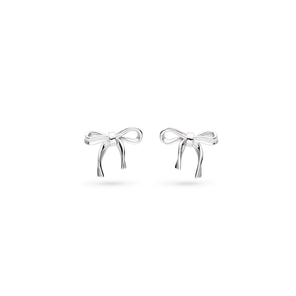 Serenity Ribbon Bow Dainty Stud Earrings