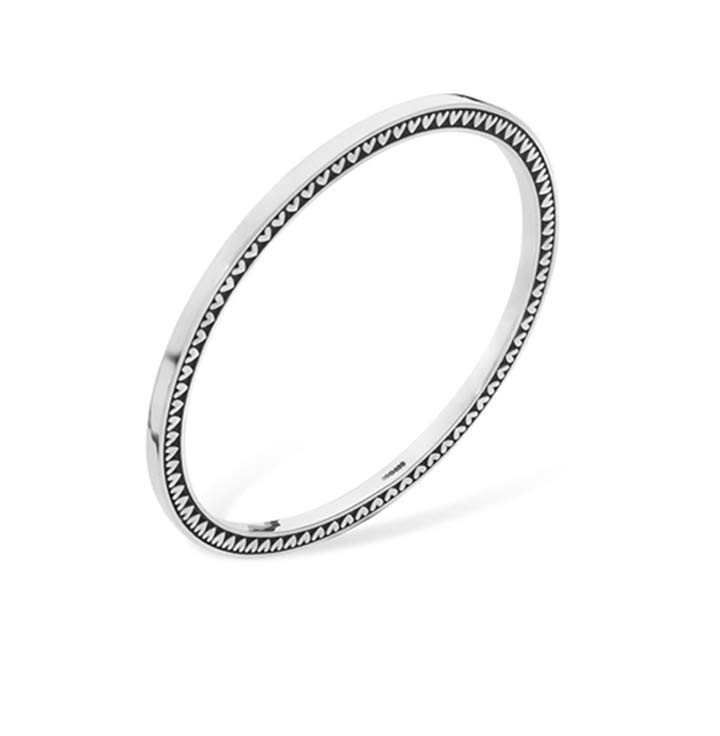 Heart Oxidised Bangle