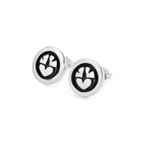 Oxidised Heart Stud Earrings
