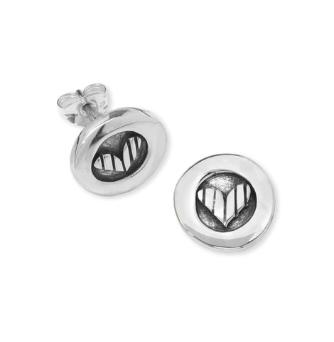 Oxidised Heart Stud Earrings