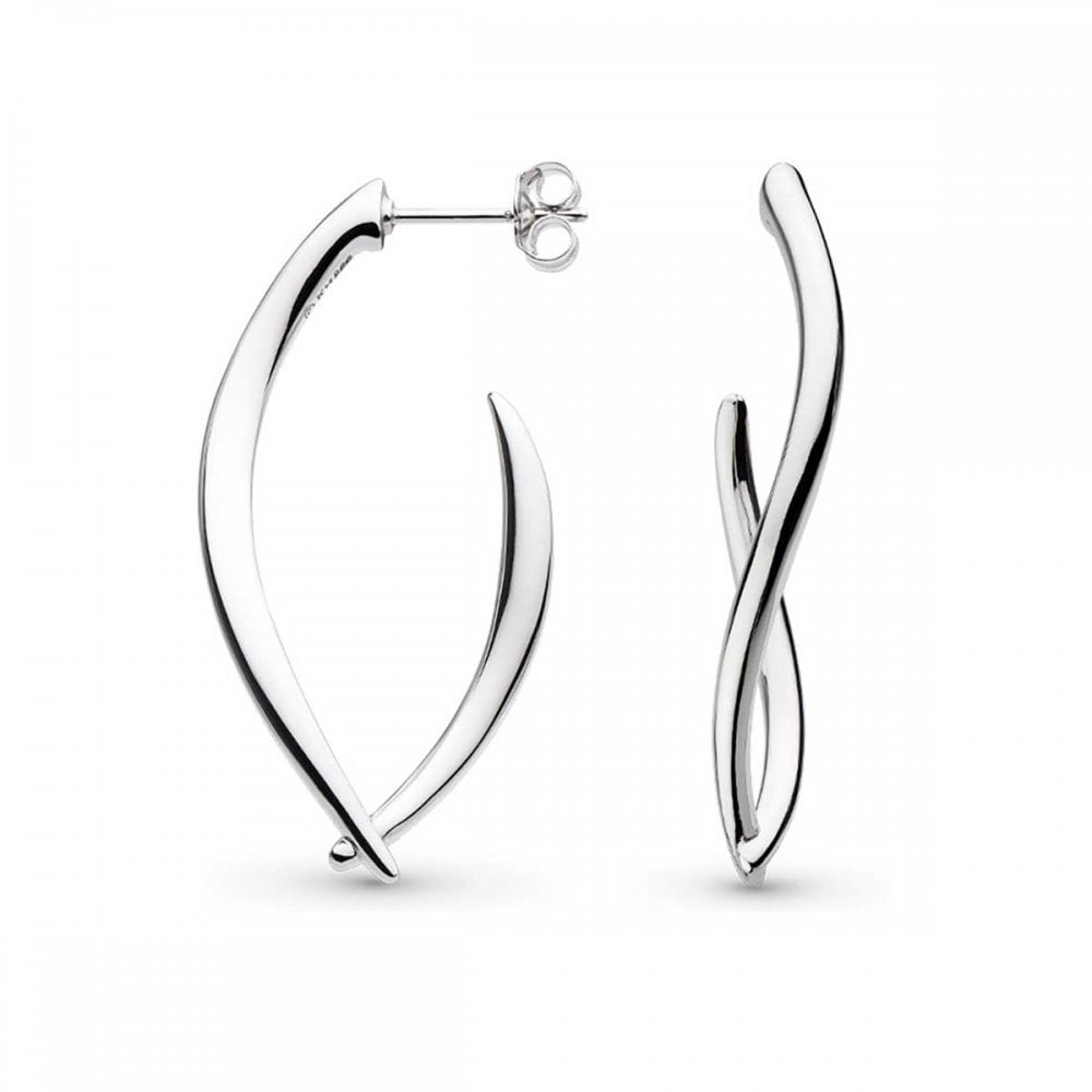 Sterling Silver Entwine Twine Twist Grande Link Hoop Earrings