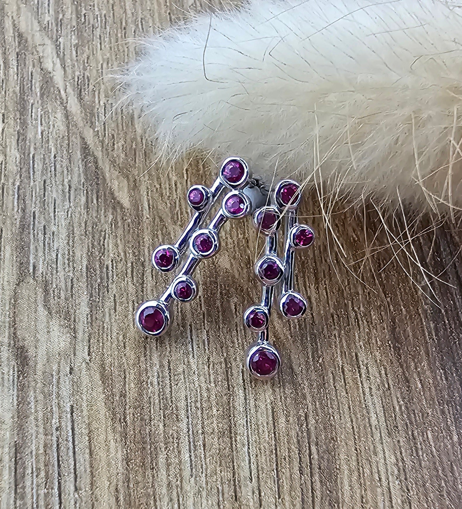 Ruby bubble drop earrings