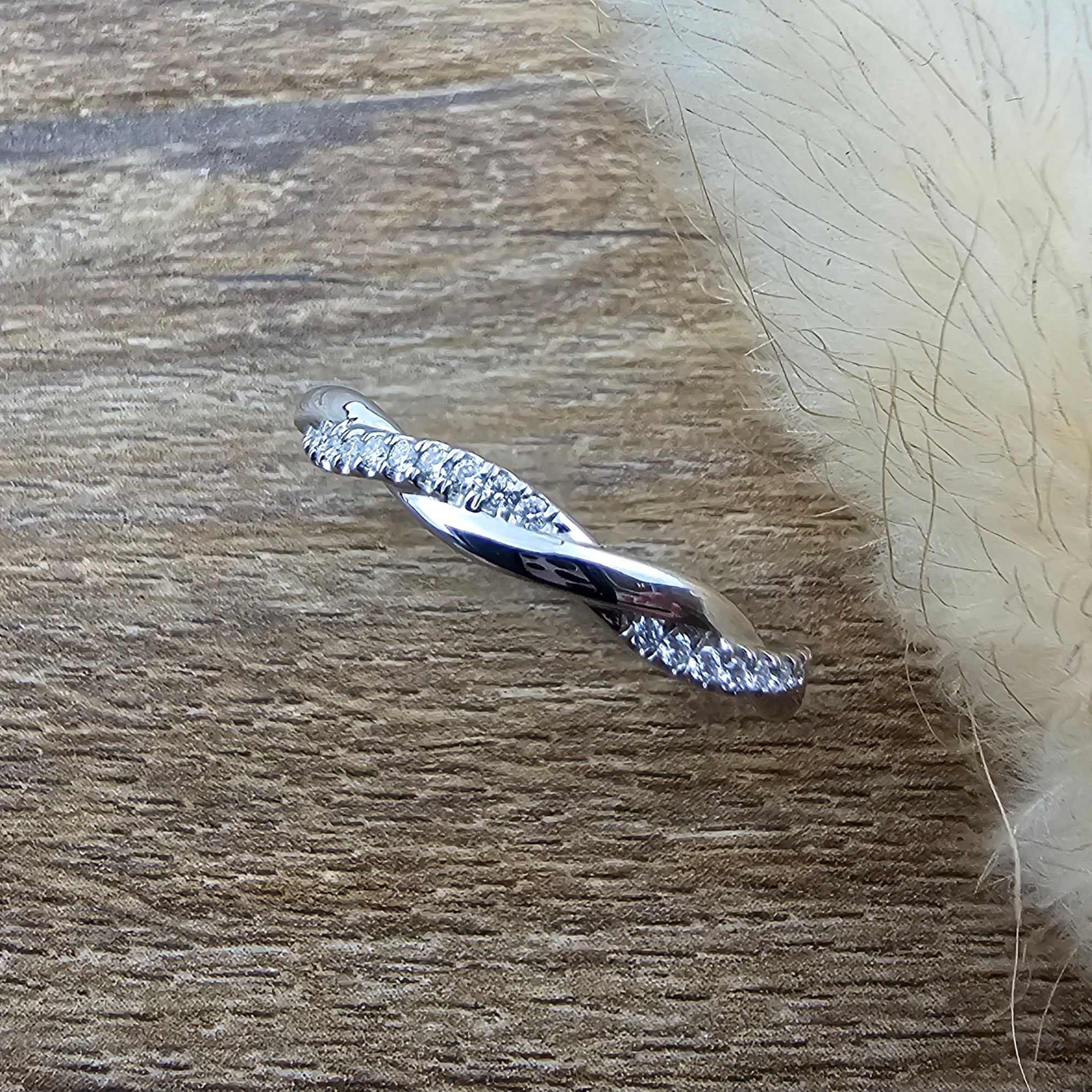 Narrow woven diamond band