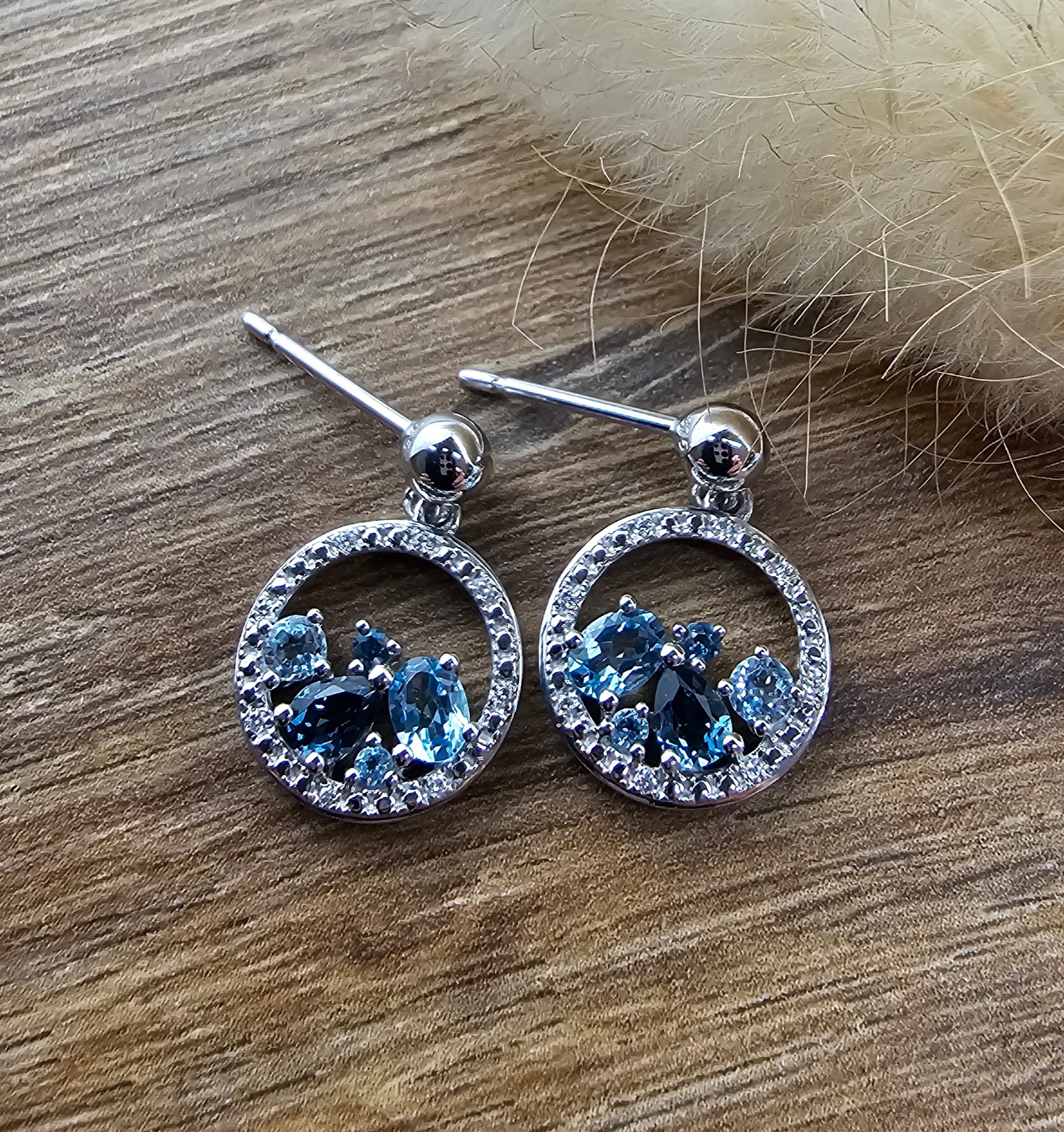 Blue topaz drop earrings