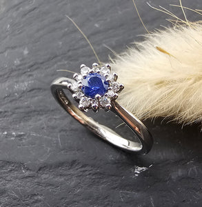 Sapphire cluster ring