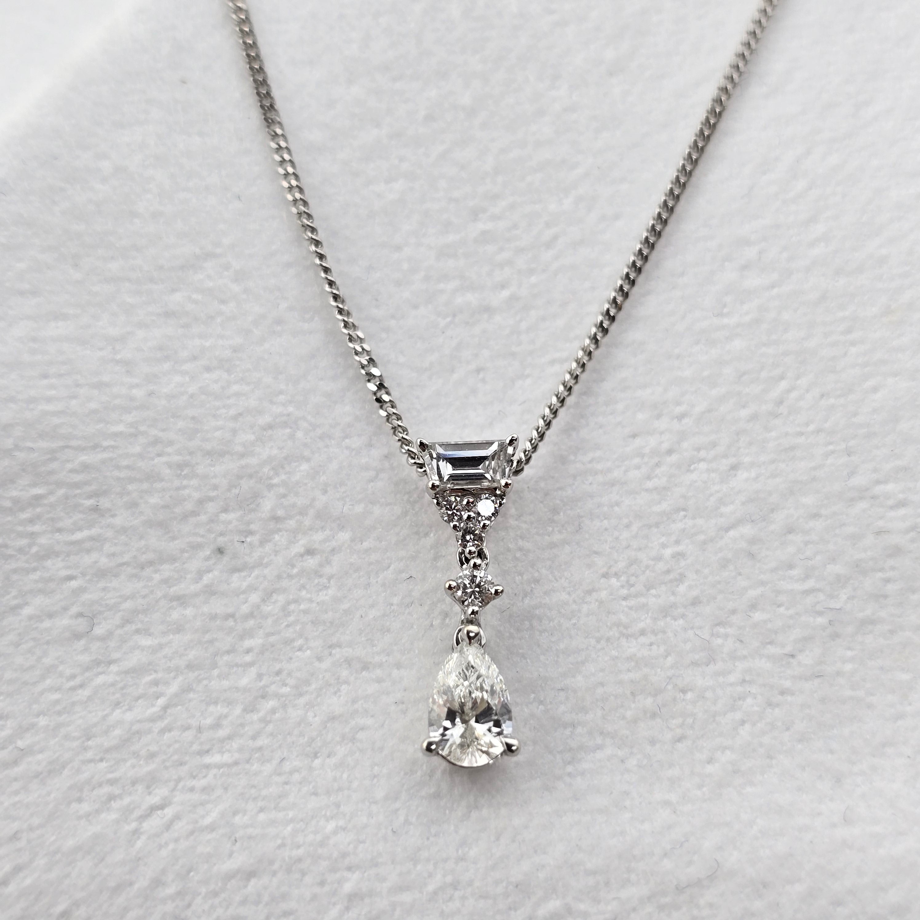 Mixed Cut Drop Diamond Pendant