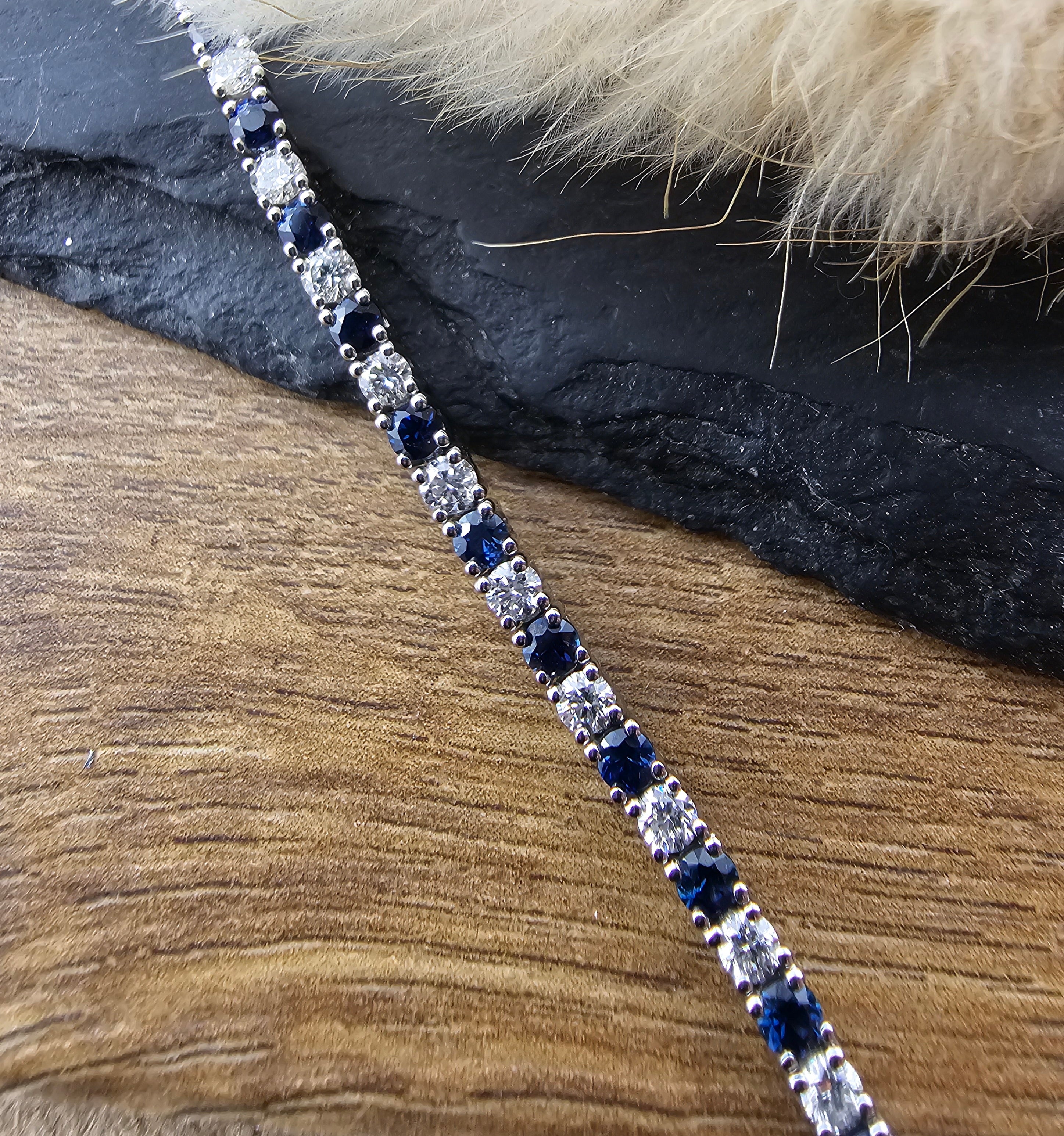 Sapphire and Diamond Tennis Bracelet