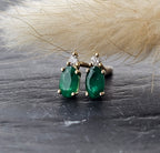 Oval Emerald Studs