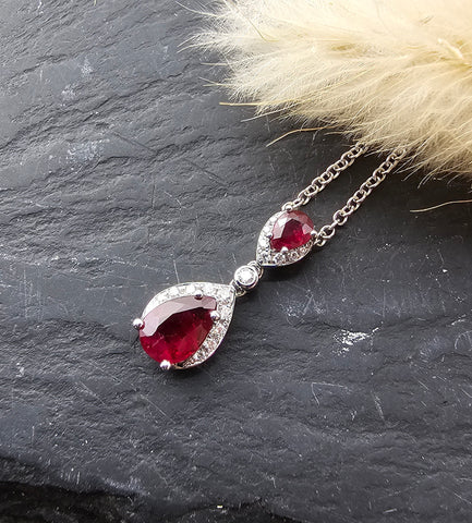 Ruby Pear Drop Pendant